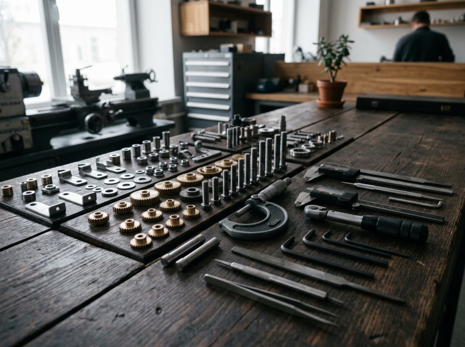 Metalldetailid ja mõõteriistad tööpingil